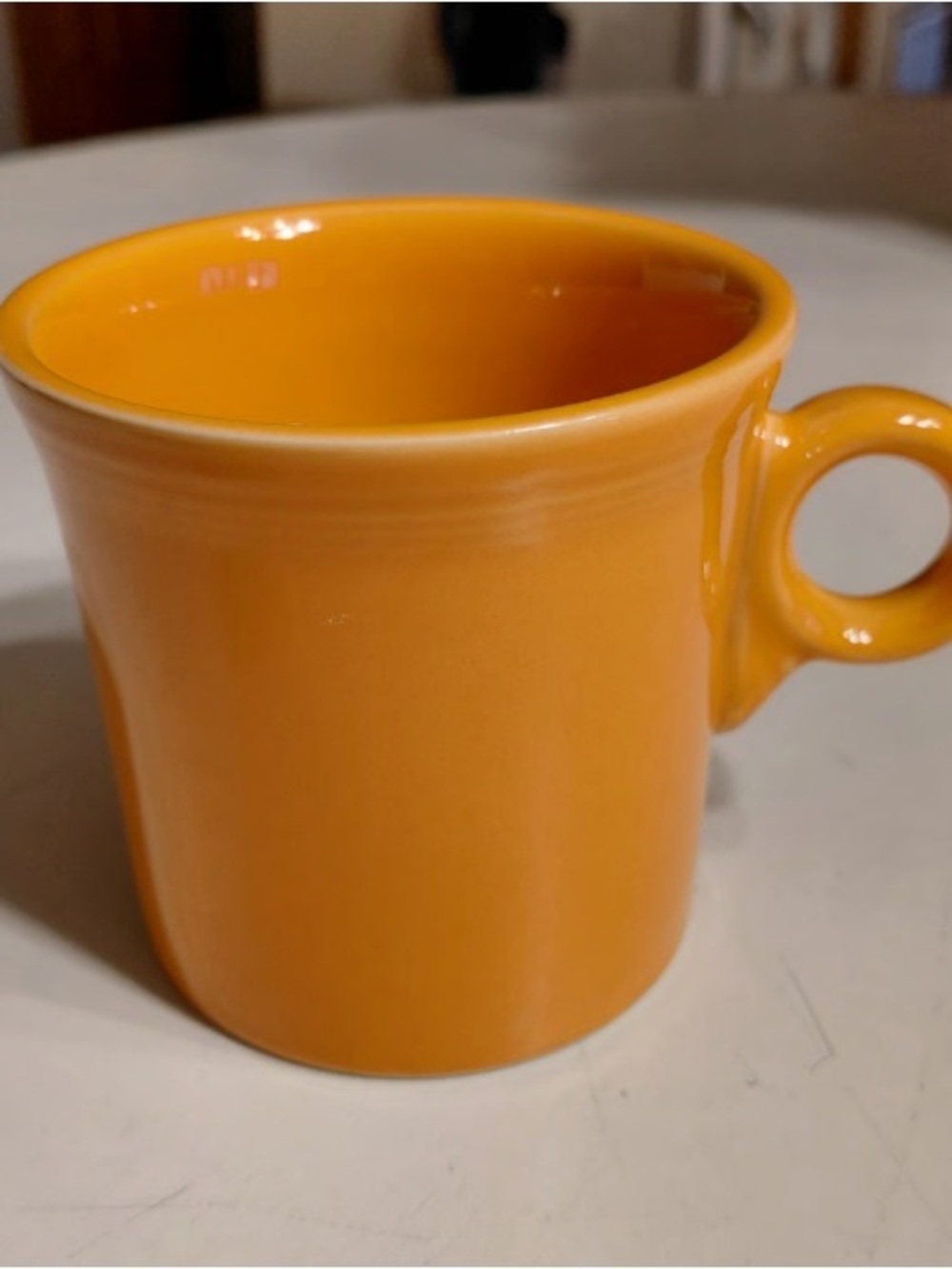 Glazed Orange Ceramic Mug with Round Handle - Unbranded